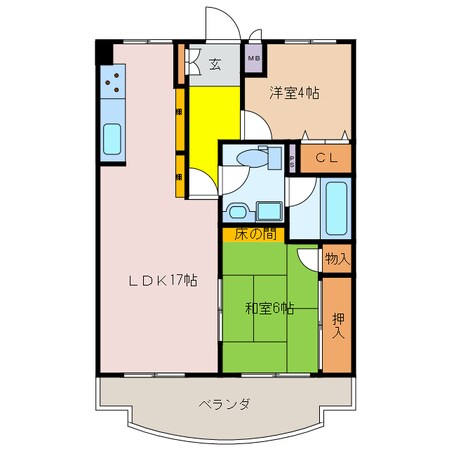 津新町駅 徒歩18分 4階の物件間取画像